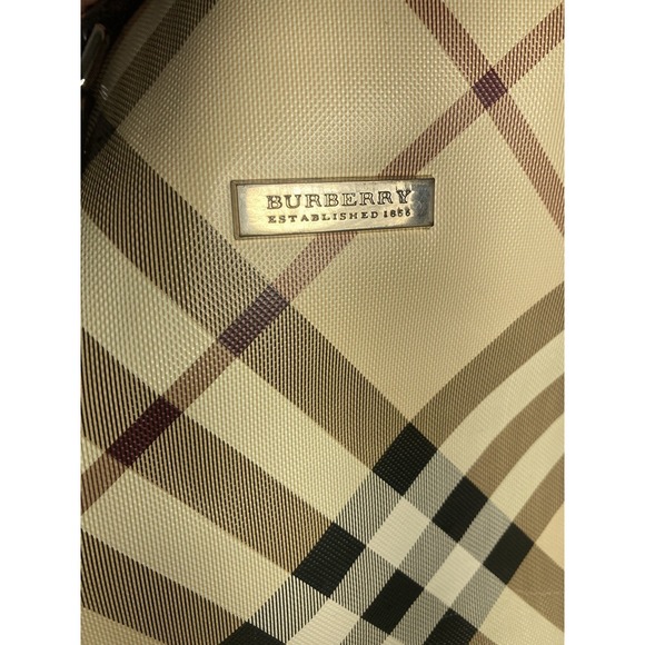 Vintage BURBERRY NICKIE Large Landscape Supernova/Black Check Tote Bag Canvas - Picture 13 of 13